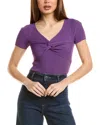 Sandro Ribbed Top In Purple