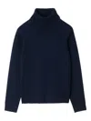 Sandro Ribbed Turtleneck Sweater In Blue