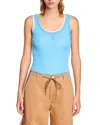 Sandro Vertige Ribbed Tank Top In Blue
