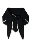 Sandro Ribbed Wool Scarf In Black