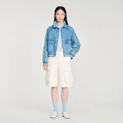 SANDRO BLOUSON EN JEAN À BORD-CÔTES