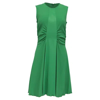 Sandro Risla Midi Green Flare Dress In Green Viscose