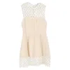 Sandro Rita Knitted Mini Dress In Cream Cotton In Brown