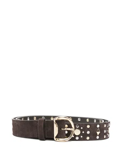 Sandro Rivet Buckle Belt In Brown