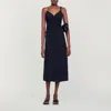 Sandro Robe À Strass In Black