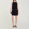 Sandro Robe À Strass In Black