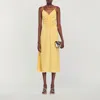 Sandro Robe À Strass In Yellow