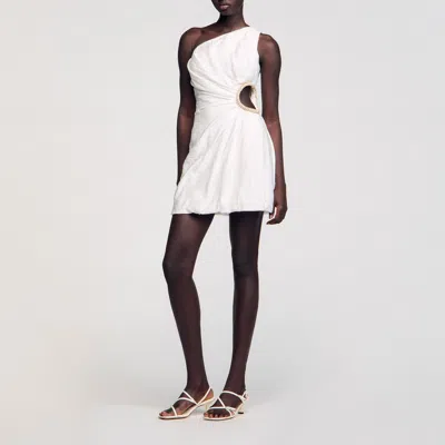 Sandro Robe Courte Asymétrique In White