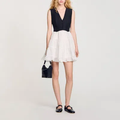 Sandro Robe Courte Bicolore