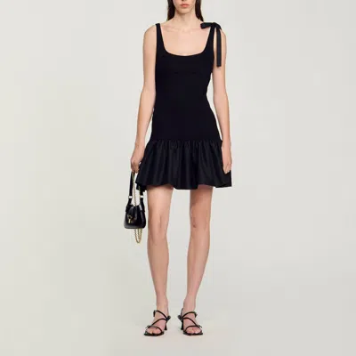 Sandro Robe Courte Bimatières In Black