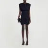 Sandro Robe Courte Drapée In Black