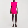Sandro Robe Courte Drapée In Pink