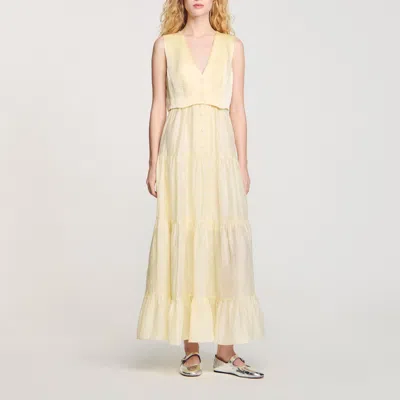 Sandro Robe Longue En Lin