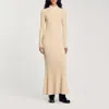 Sandro Robe Longue En Maille In Sand