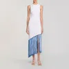 Sandro Robe Longue Frangée In White