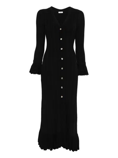 Sandro Robe Midi Dress In Black