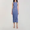Sandro Robe Midi En Maille In Blue