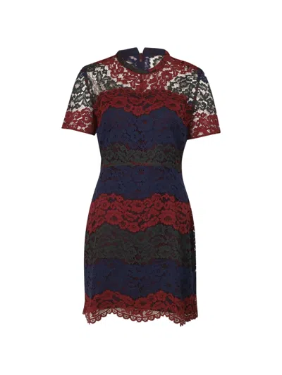 Pre-owned Sandro Rodney Lace Dress In Blue
