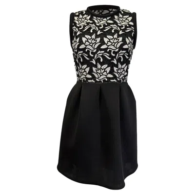 Sandro Romantic Guipure Lace Mini Dress In Black Polyester