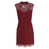 Sandro Romie Lace Mini Dress In Red Cotton In Red