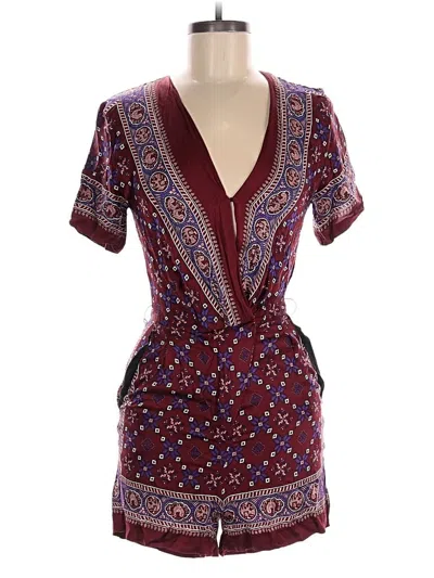 Pre-owned Sandro Romper In Burgundy