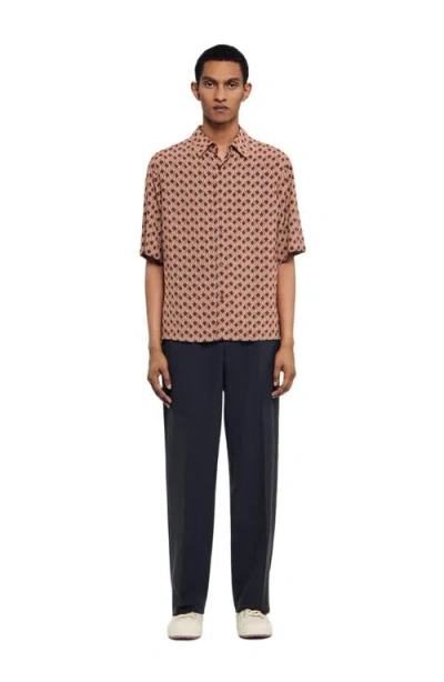 Sandro Rope Print Shirt In Brown