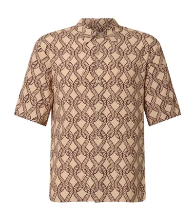 Sandro Rope-print Shirt In Sand