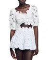 Sandro Roseraie Embroidered Floral Crop Top