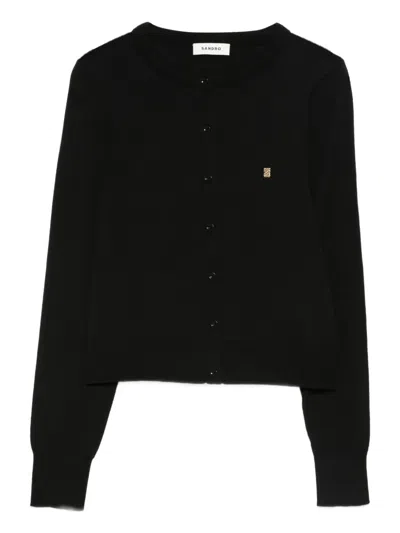 Sandro Round-neck Cardigan In Black
