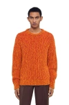 Sandro Roberto Oversized Crewneck Sweater In Orange