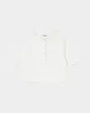 Sandro Womens Naturels Pearl-embellished Cropped Knitted Top In White