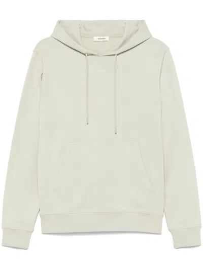 Sandro Rubberised-logo Hoodie In Grey