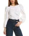 Sandro Woman Top White Size 3 Cotton In White