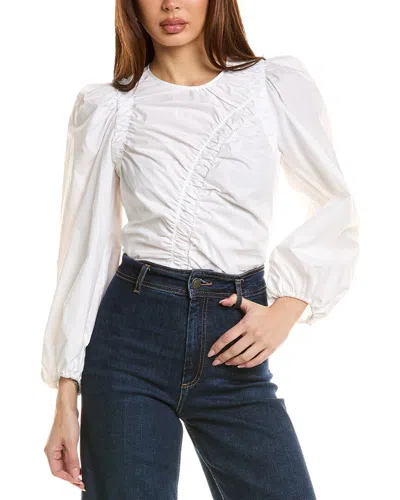 Sandro Woman Top White Size 3 Cotton
