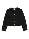 Sandro Ruffle Embellished Blazer In Black