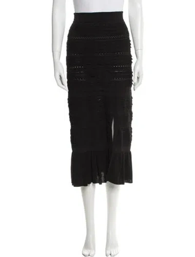 Pre-owned Sandro Ruffle Embellishment Knee-length Skirt In Black