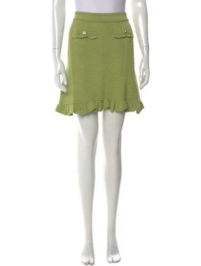 Pre-owned Sandro Ruffle Embellishment Knee-length Skirt In Green