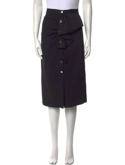 Pre-owned Sandro Ruffle Embellishment Knee-length Skirt W/ Tags In Black