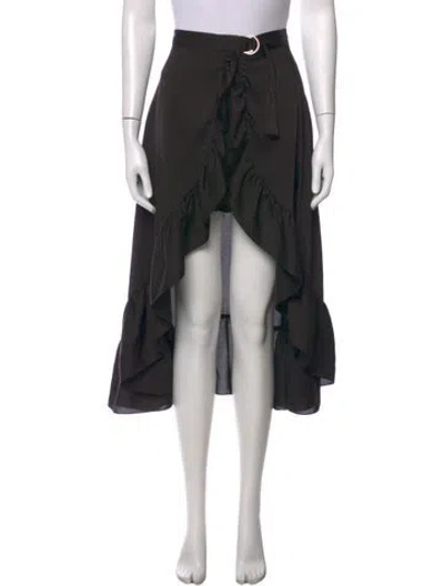 Pre-owned Sandro Ruffle Embellishment Long Skirt In Black