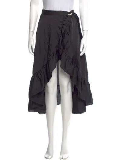 Pre-owned Sandro Ruffle Embellishment Midi Length Skirt In Black