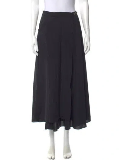 Pre-owned Sandro Ruffle Embellishment Midi Length Skirt In Black