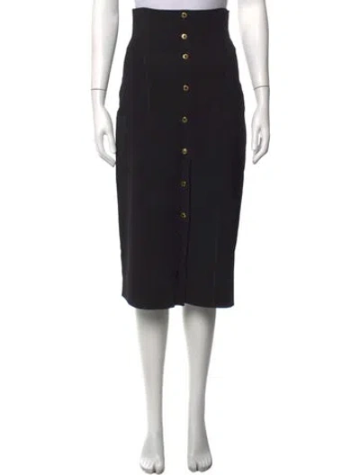 Pre-owned Sandro Ruffle Embellishment Midi Length Skirt In Black