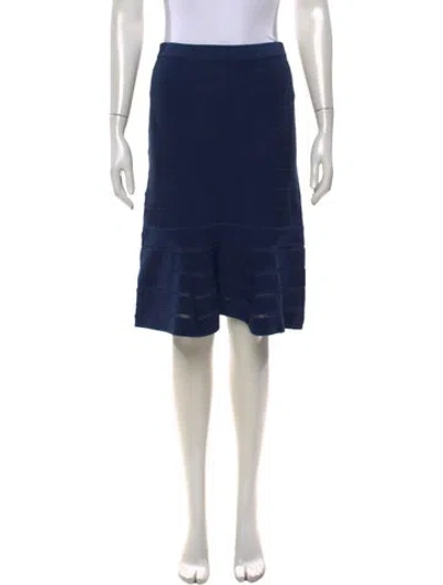 Pre-owned Sandro Ruffle Embellishment Midi Length Skirt In Blue