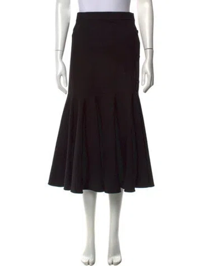 Pre-owned Sandro Ruffle Embellishment Midi Length Skirt W/ Tags In Black