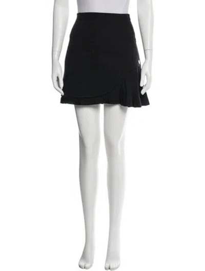 Pre-owned Sandro Ruffle Embellishment Mini Skirt In Black