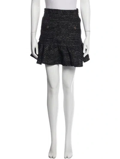 Pre-owned Sandro Ruffle Embellishment Mini Skirt In Black
