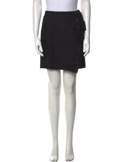 Pre-owned Sandro Ruffle Embellishment Mini Skirt In Black