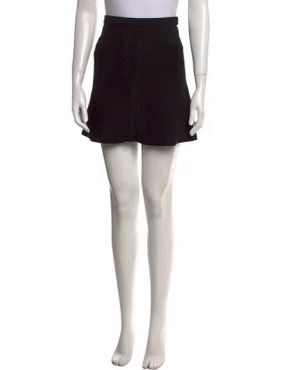 Pre-owned Sandro Ruffle Embellishment Mini Skirt In Black