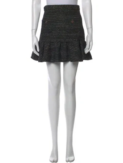 Pre-owned Sandro Ruffle Embellishment Mini Skirt In Black