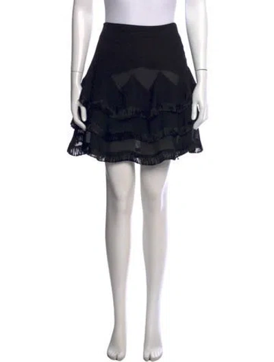 Pre-owned Sandro Ruffle Embellishment Mini Skirt In Black